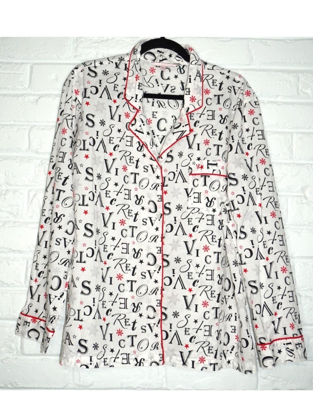 Victoria's Secret LOGO Pajama Set Size: XL Snowflake 100% Cotton Shorts